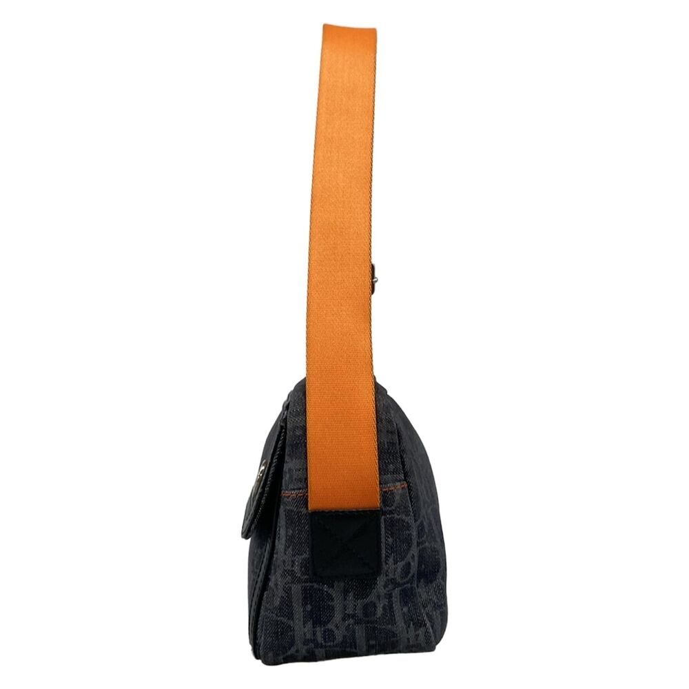 Christian Dior DIOR/ChristianDior Flight Shoulder Bag Gray Black Orange Denim - Picture 2 of 15